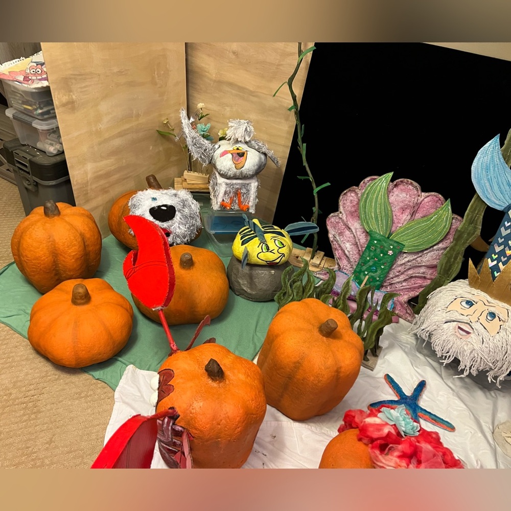 Hand made and painted fake pumpkins light weight they were custom made.